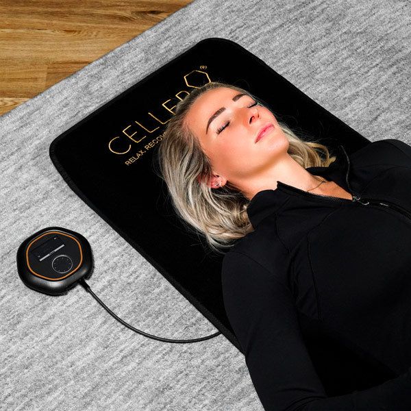 Laying on CELLER8 PEMF mat