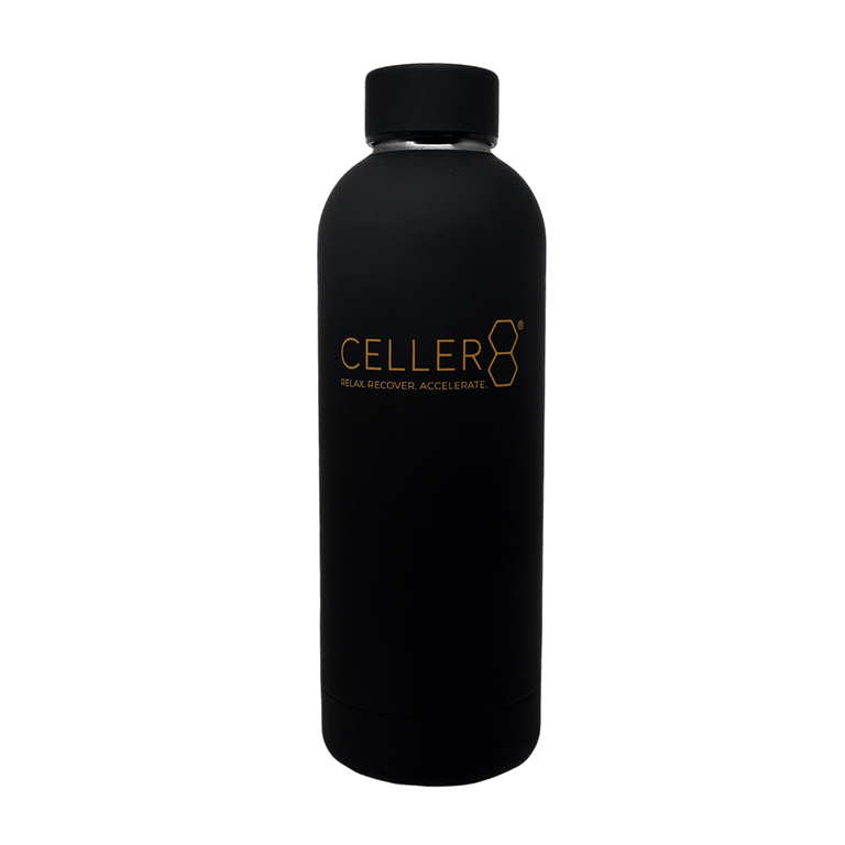 Black CELLER8 water bottle