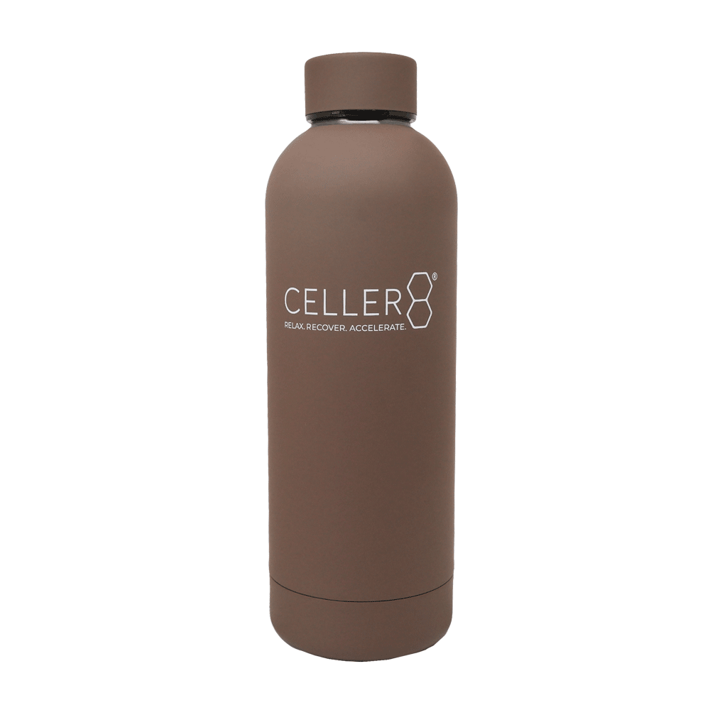 Brown CELLER8 water bottle