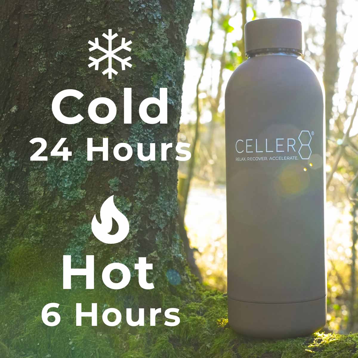 Hot and cold times CELLER8 water bottle