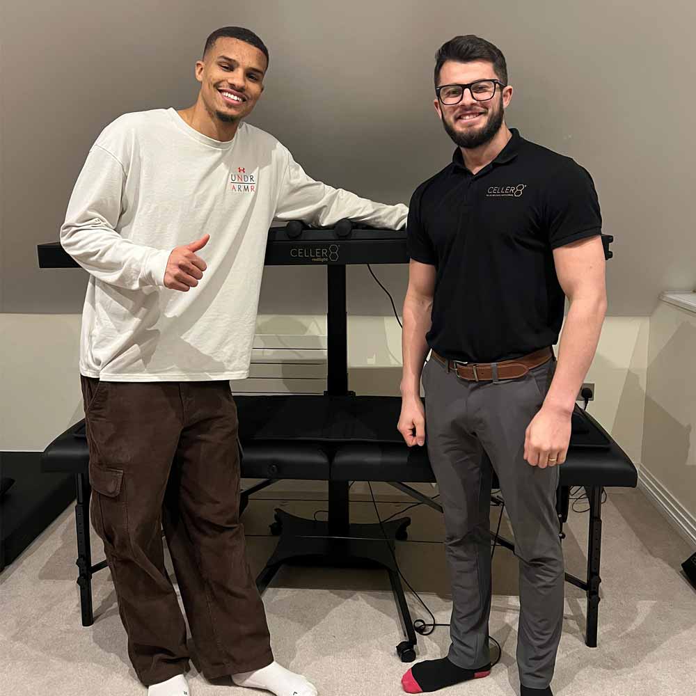 Malick Thiaw in front of CELLER8 Biohacker Package