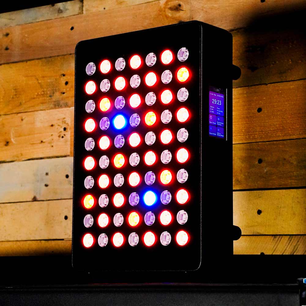 Desktop red light panel on shelf