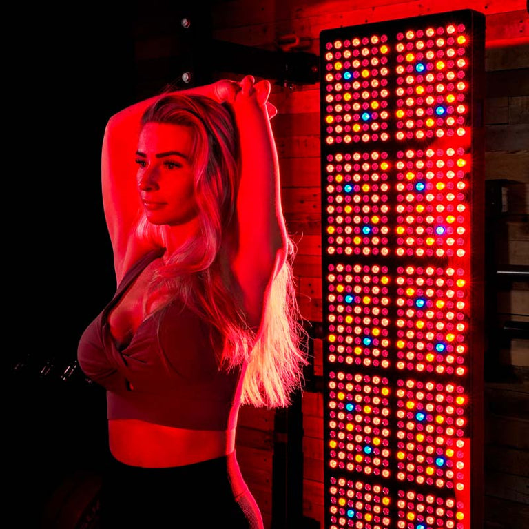 Women stood in front of full body red light 