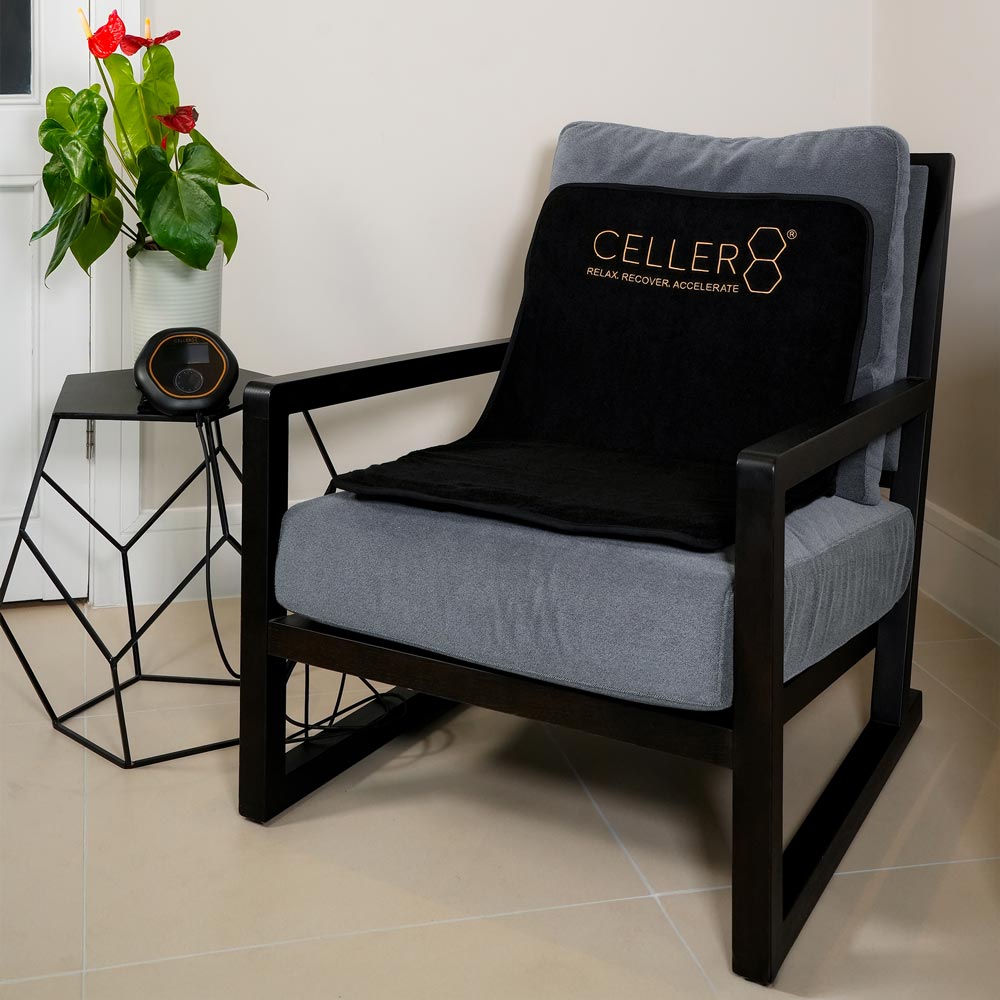 CELLER8 travel mat on grey chair