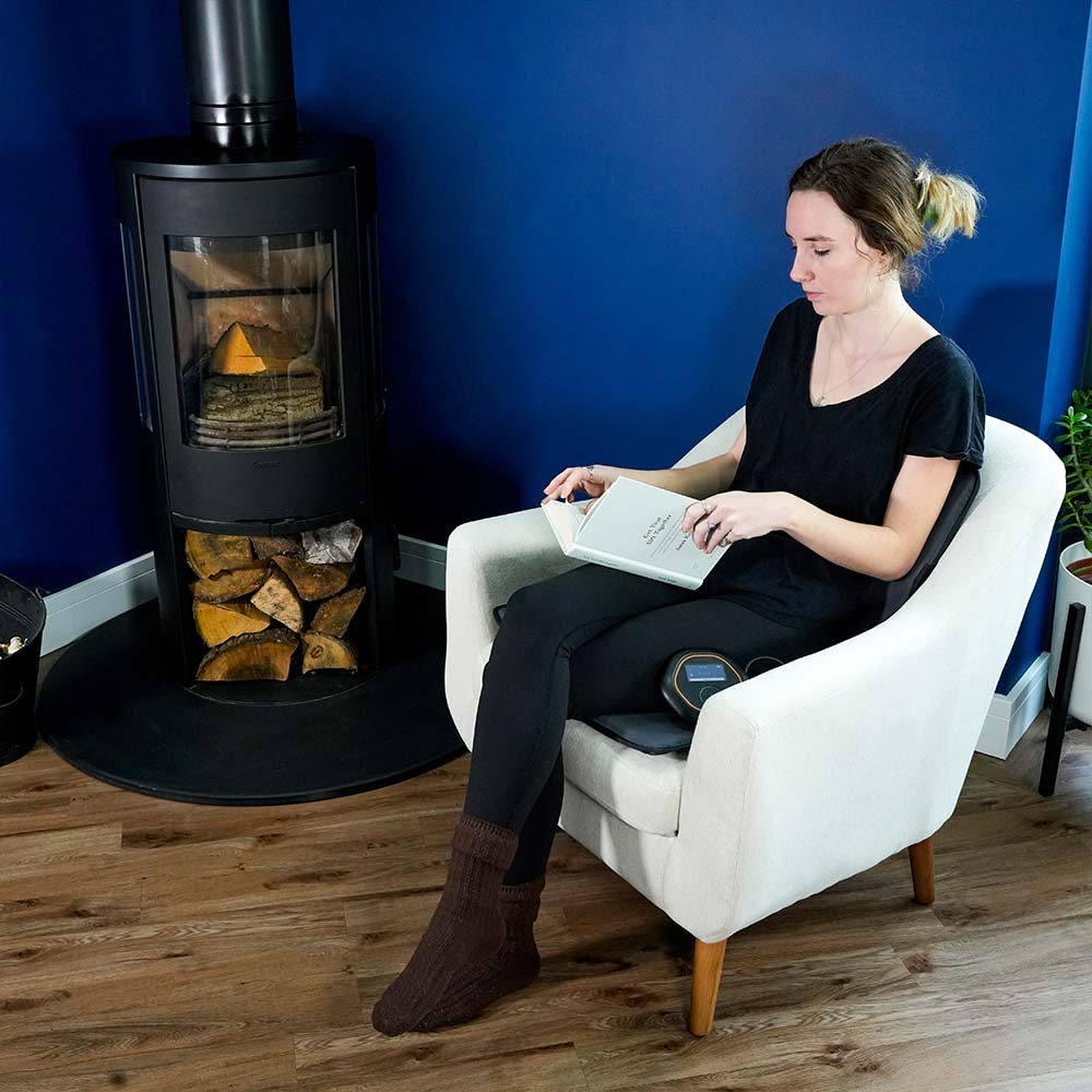 Sat on travel mat while reading