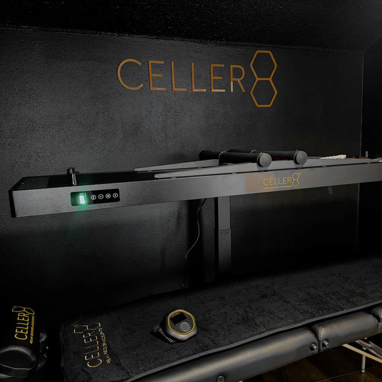 One person applying CELLER8 high intensity large loop to shoulder